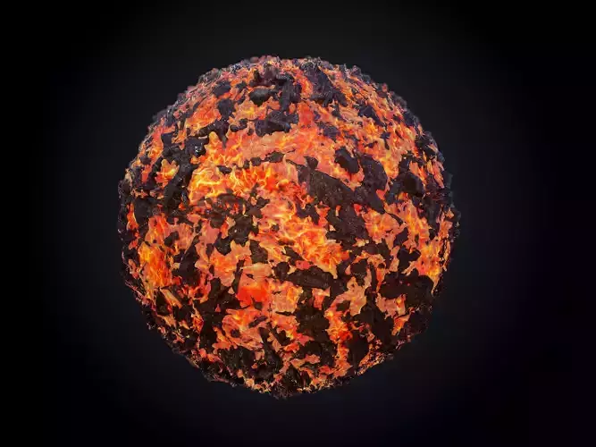 Lava Ground Seamless PBR Texture 03