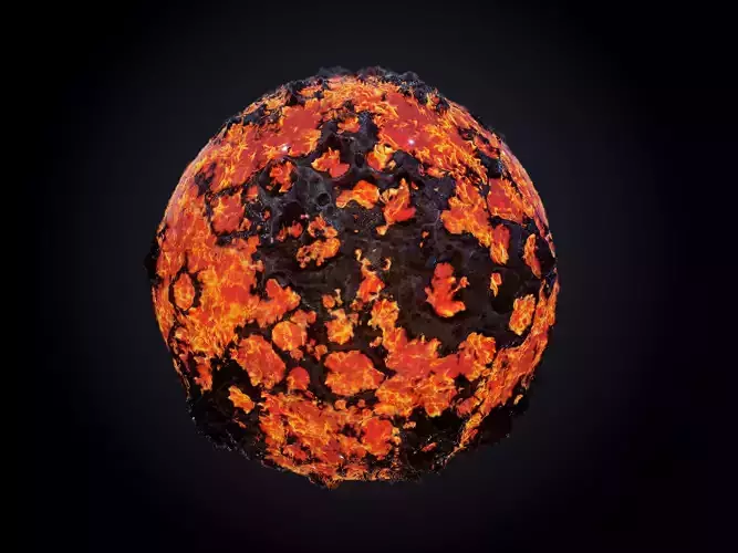 Lava Ground Seamless PBR Texture 04