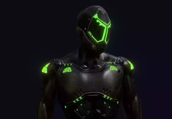 free-mixamo-retextured-model man in futuristic suit