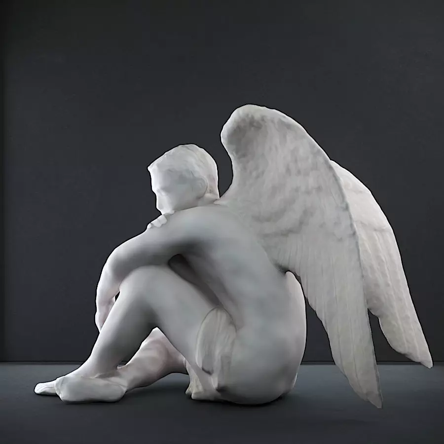 Male Angel sculpture 3D print model_0