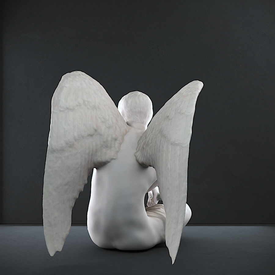 Male Angel sculpture 3D print model_3