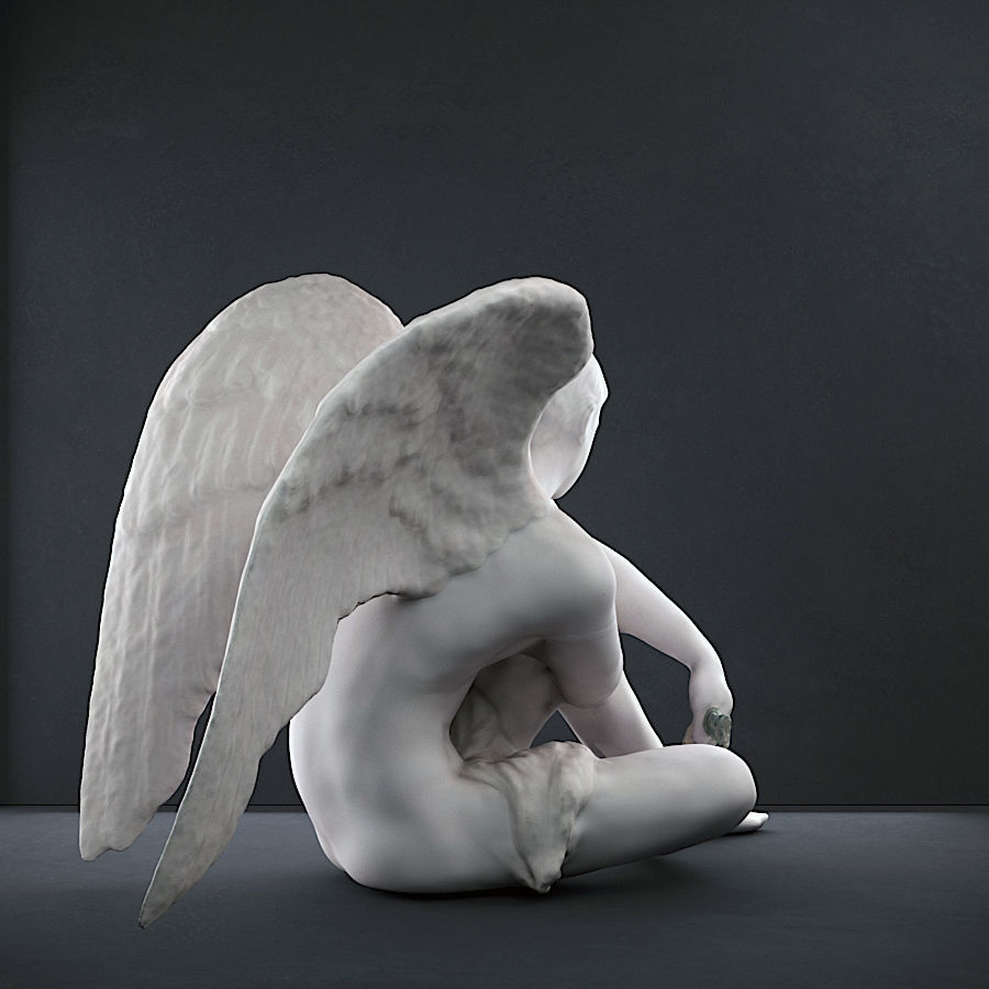 Male Angel sculpture 3D print model_4