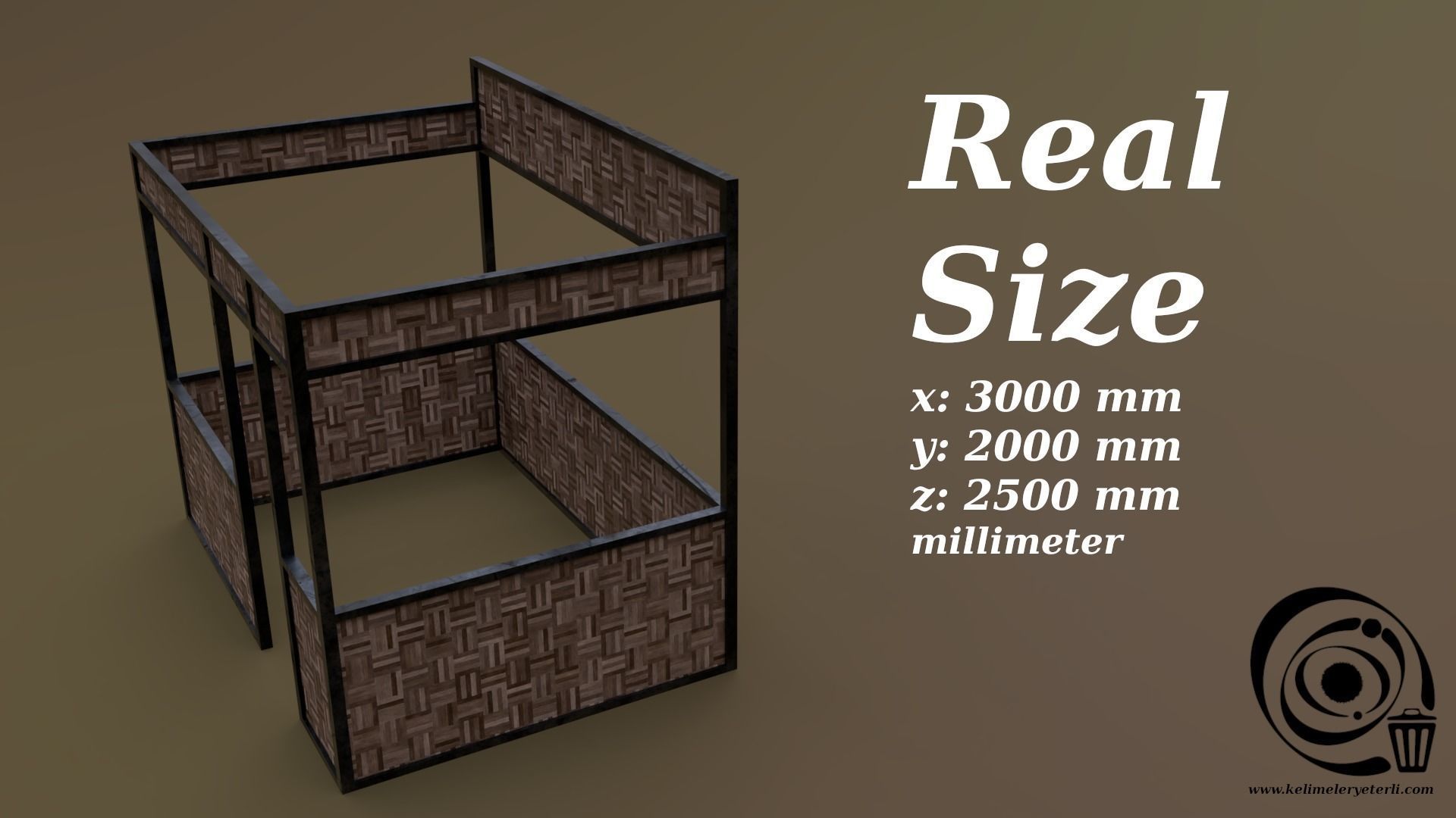 Stall stand 07 R Low-poly 3D model_3