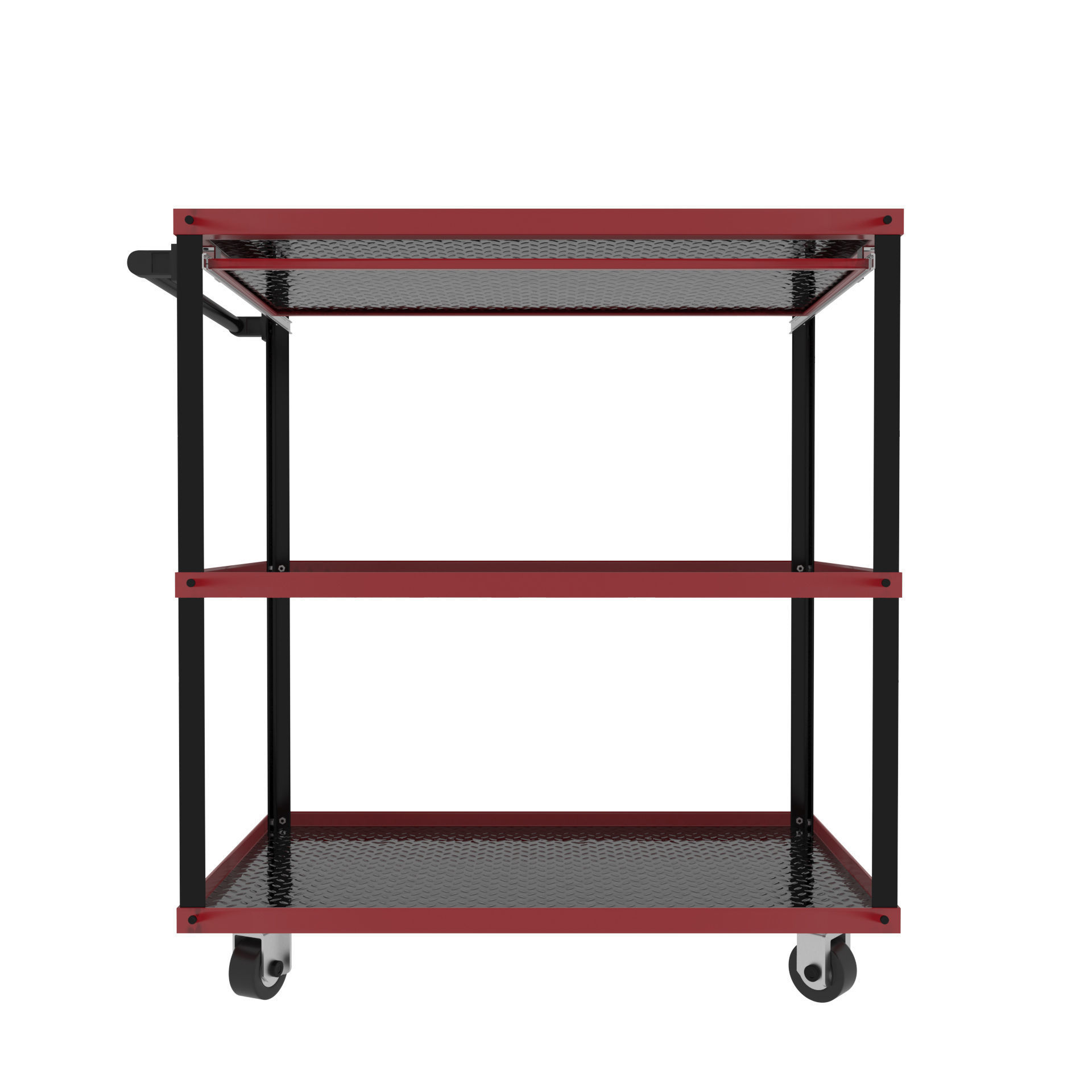 Workshop Service Trolley with Open Shelving 3D model_3