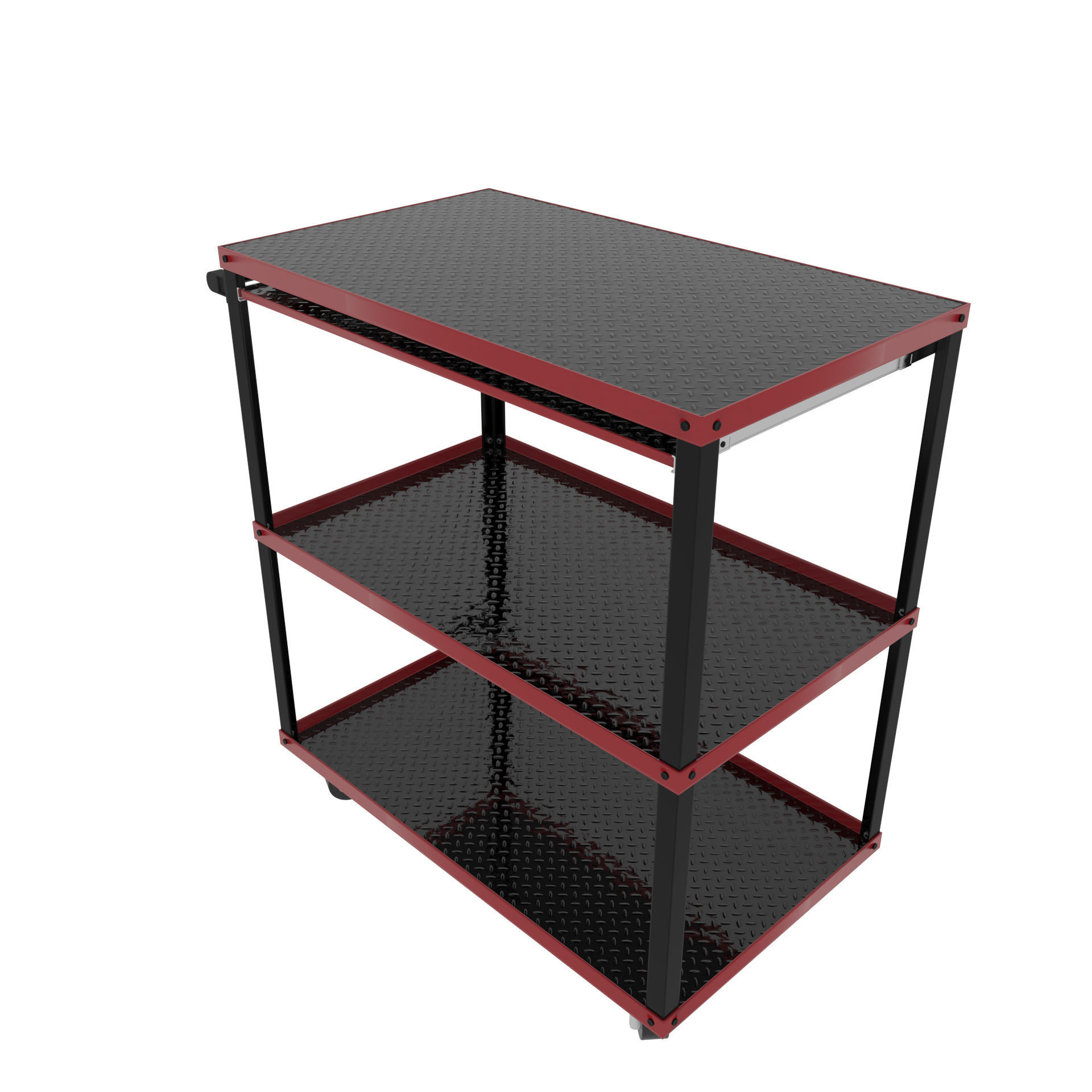 Workshop Service Trolley with Open Shelving 3D model_1
