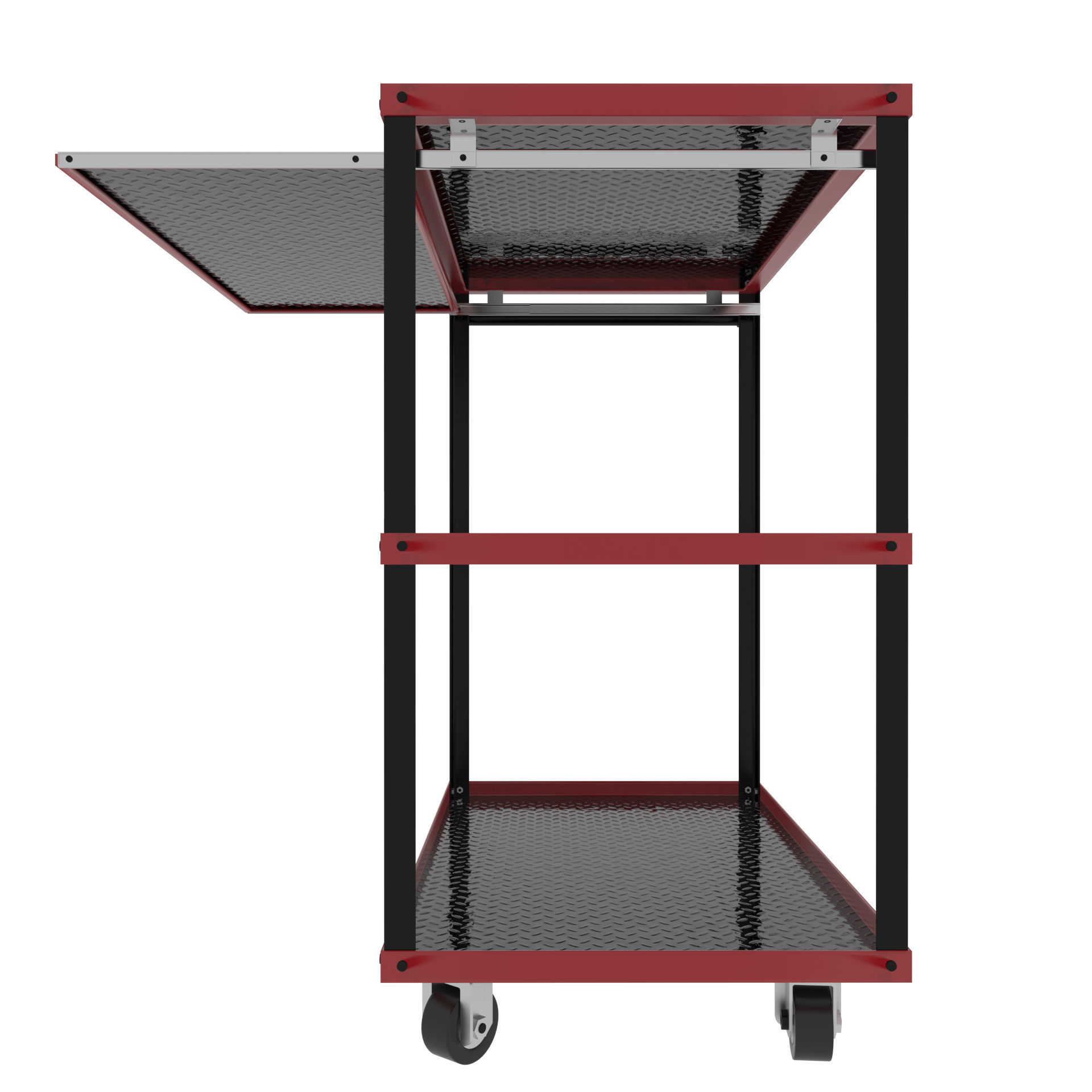 Workshop Service Trolley with Open Shelving 3D model_5