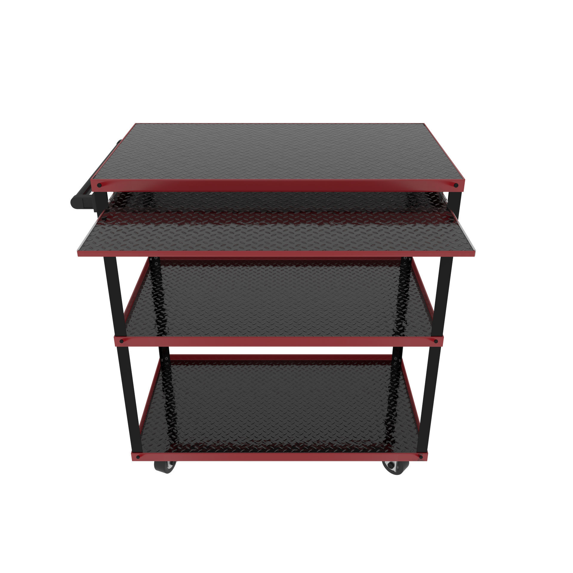 Workshop Service Trolley with Open Shelving 3D model_6