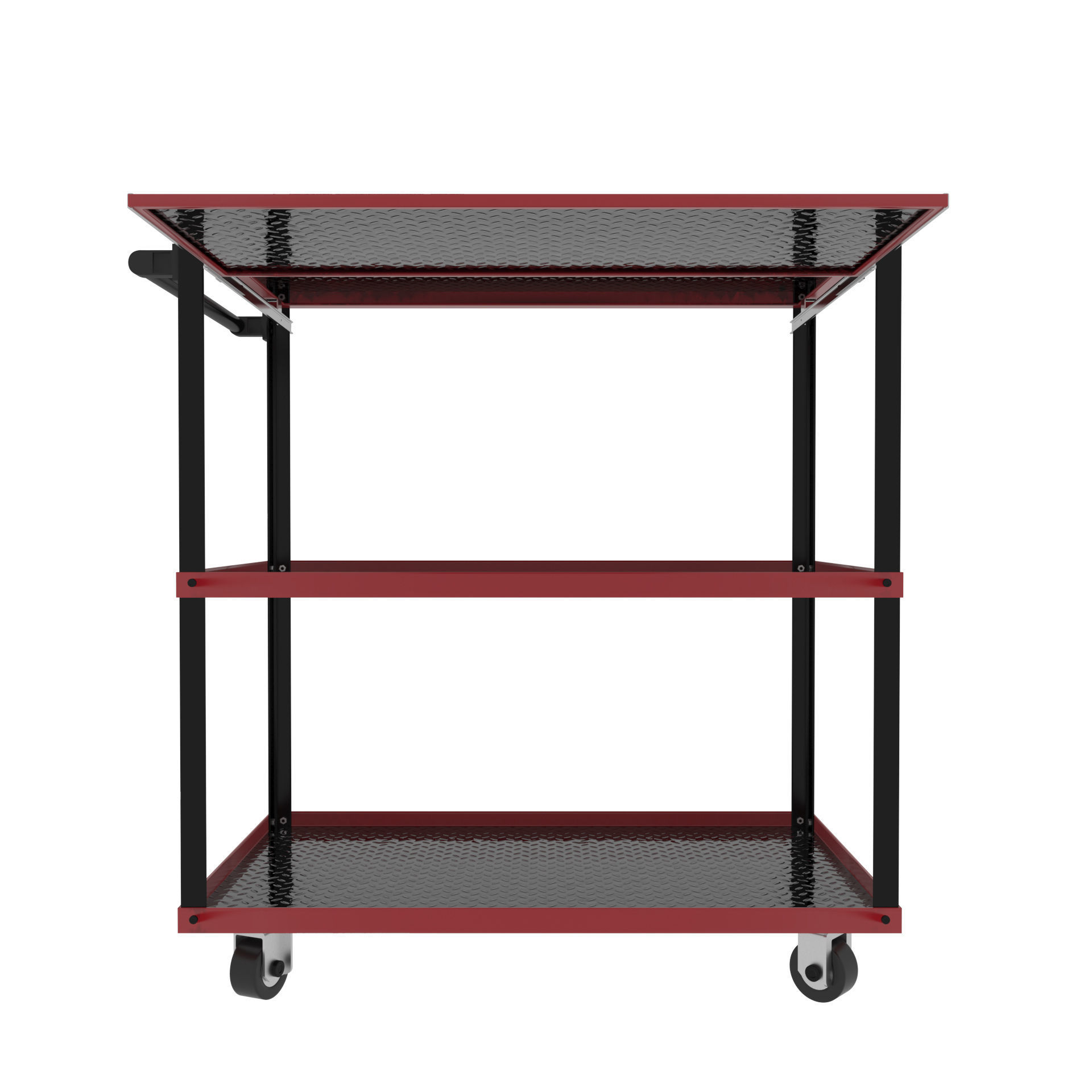 Workshop Service Trolley with Open Shelving 3D model_2