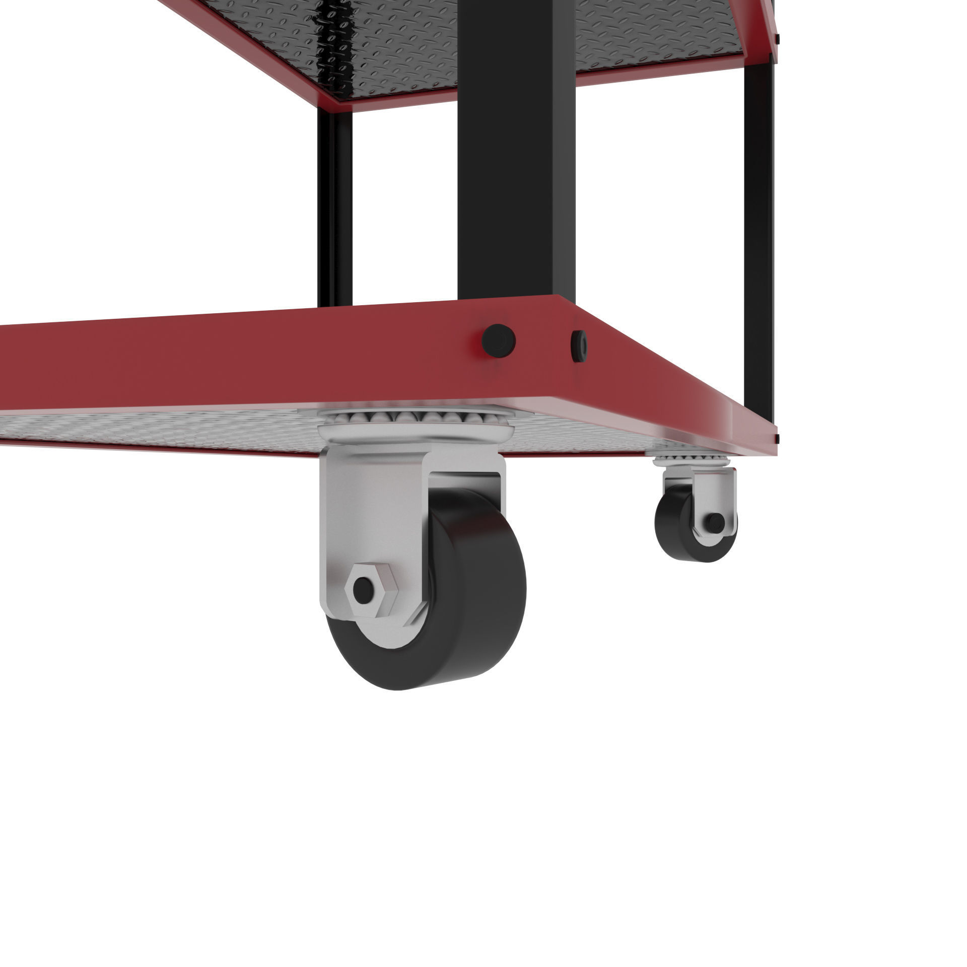 Workshop Service Trolley with Open Shelving 3D model_8