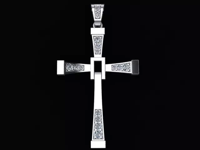 Cross pendant with diamonds Free 3D print model