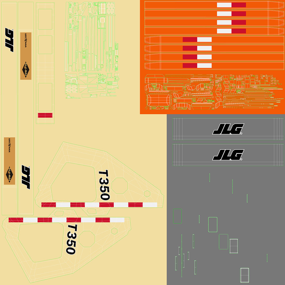 JLG T350 Towable Boom Lift 3D model_15