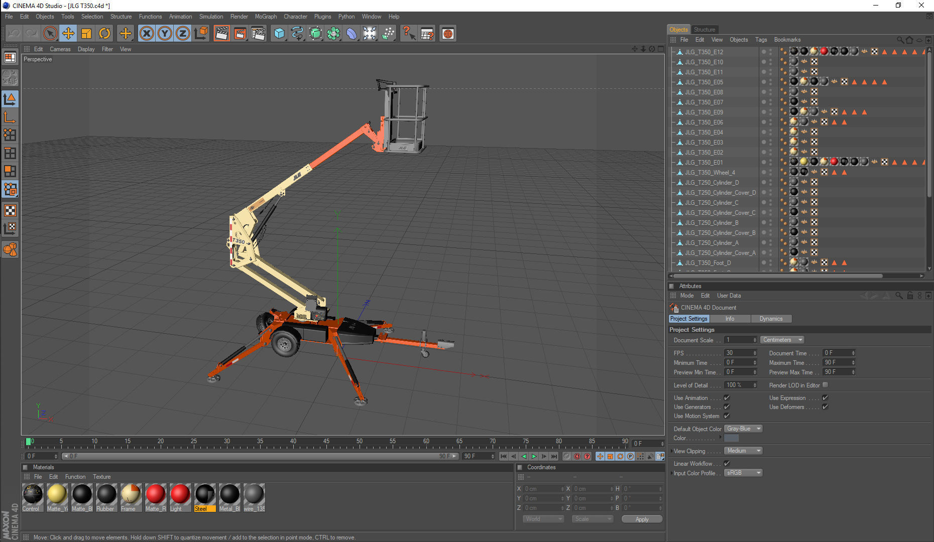 JLG T350 Towable Boom Lift 3D model_13
