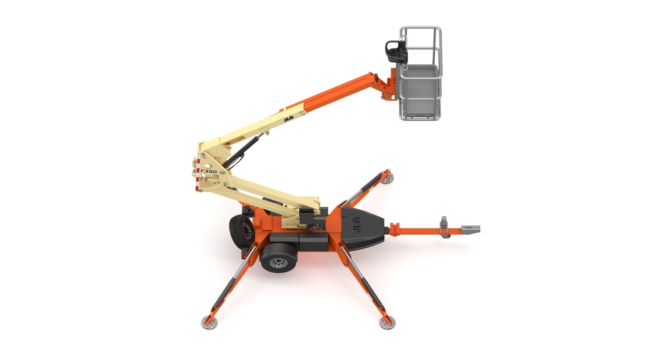 JLG T350 Towable Boom Lift 3D model_2