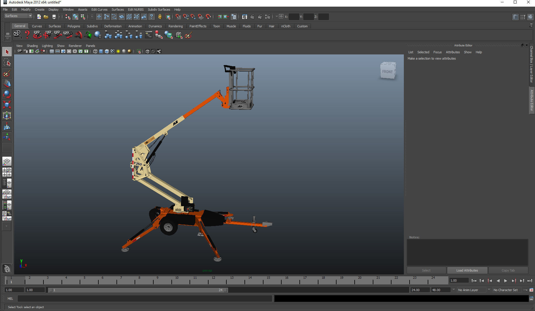 JLG T350 Towable Boom Lift 3D model_14