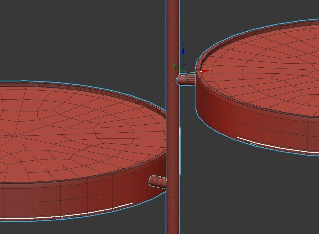 MOONLIGHT gold pendant light with two circular discs 3D model_5