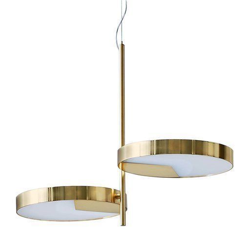 MOONLIGHT gold pendant light with two circular discs 3D model_2