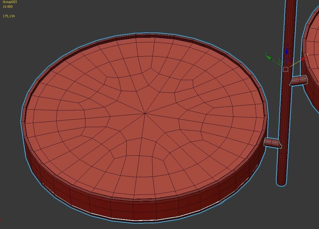 MOONLIGHT gold pendant light with two circular discs 3D model_3