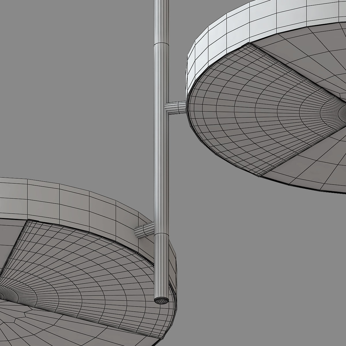 MOONLIGHT gold pendant light with two circular discs 3D model_1