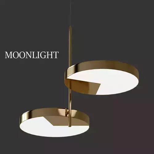 MOONLIGHT gold pendant light with two circular discs