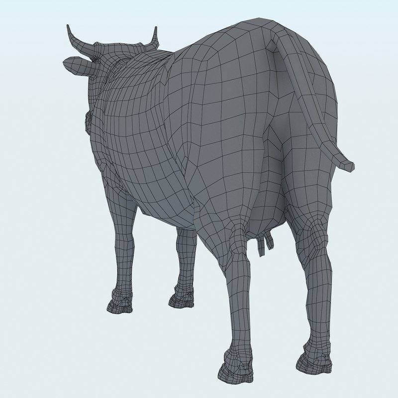 Low Poly Cow 3D model FBX OBJ STL 3ds Blend Max Low-poly 3D model_20