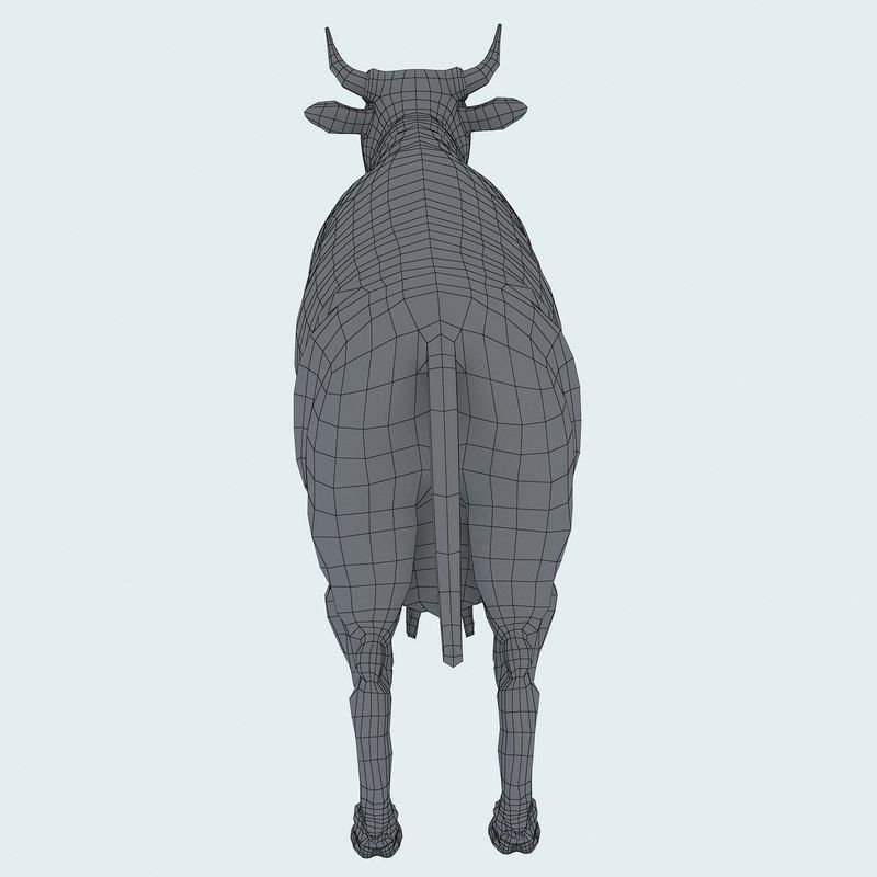 Low Poly Cow 3D model FBX OBJ STL 3ds Blend Max Low-poly 3D model_21