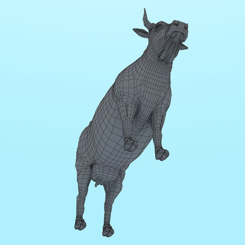 Low Poly Cow 3D model FBX OBJ STL 3ds Blend Max Low-poly 3D model_26