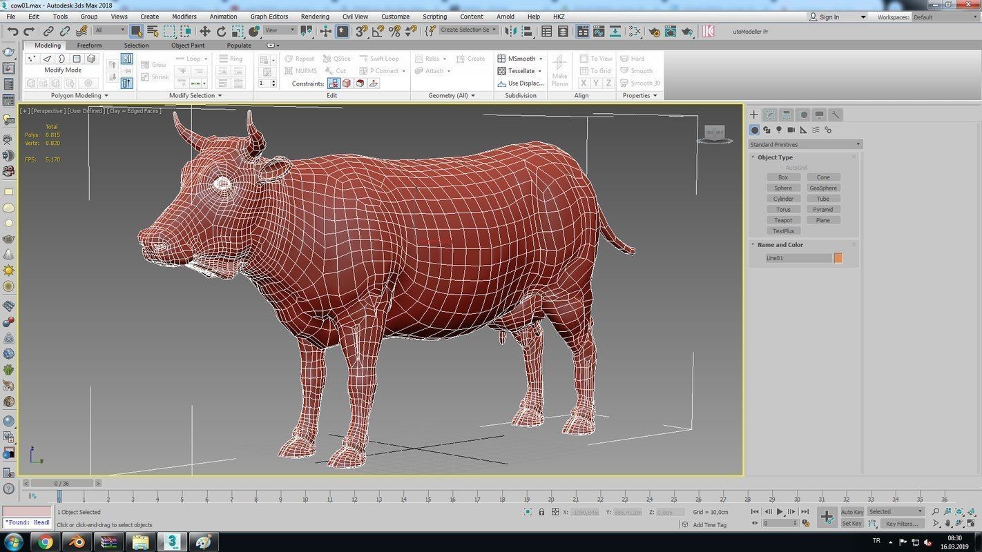 Low Poly Cow 3D model FBX OBJ STL 3ds Blend Max Low-poly 3D model_15