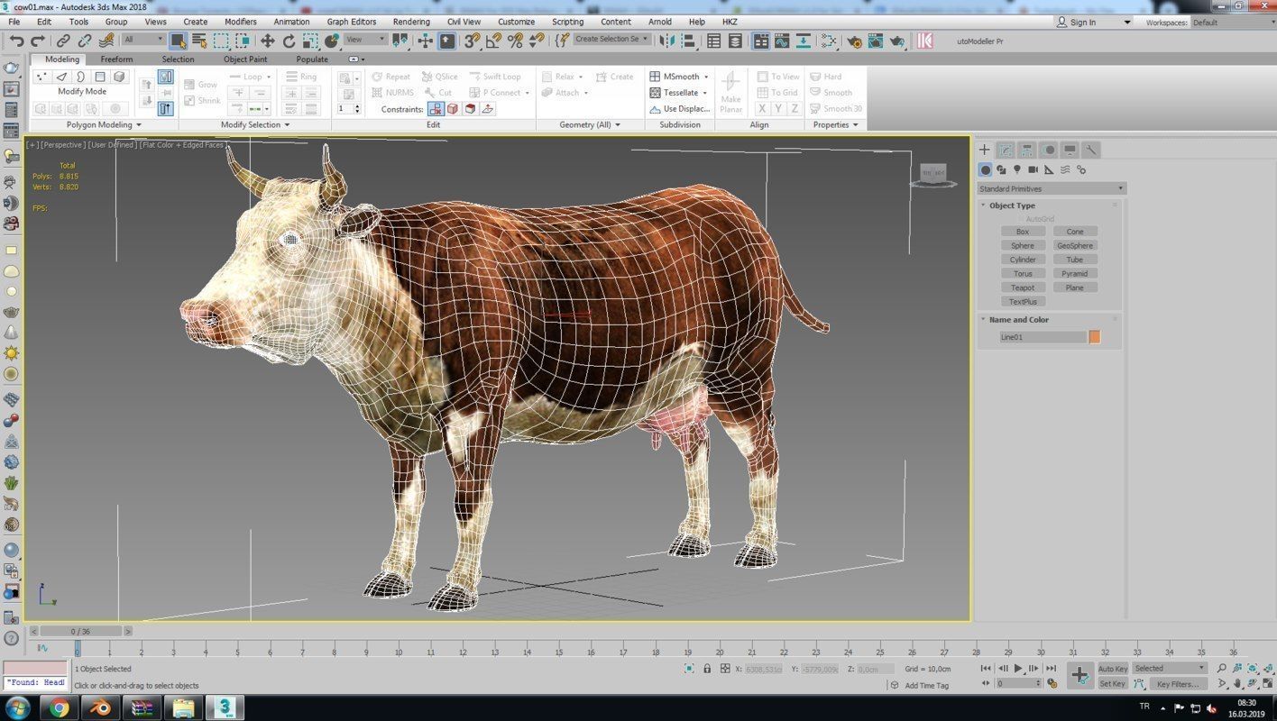 Low Poly Cow 3D model FBX OBJ STL 3ds Blend Max Low-poly 3D model_14