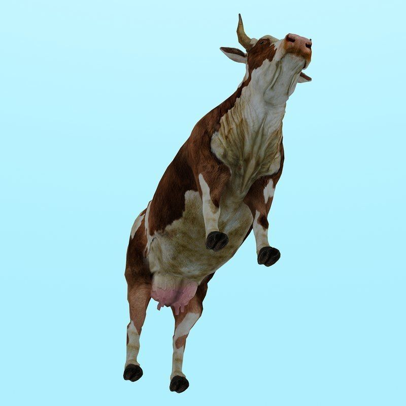 Low Poly Cow 3D model FBX OBJ STL 3ds Blend Max Low-poly 3D model_10