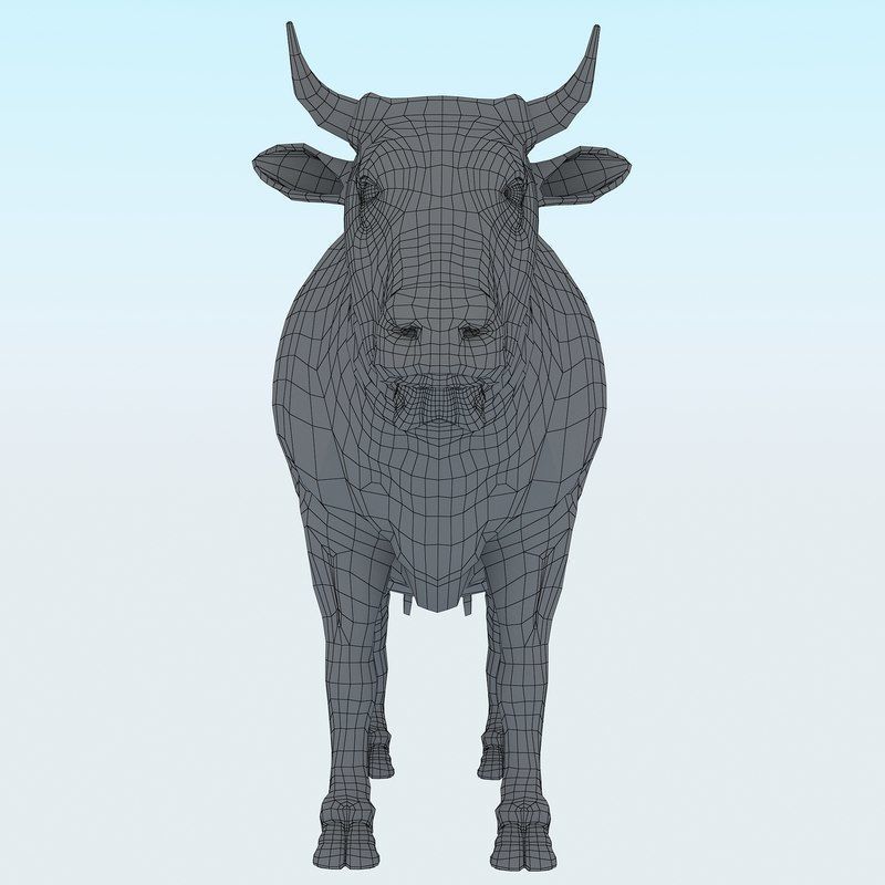 Low Poly Cow 3D model FBX OBJ STL 3ds Blend Max Low-poly 3D model_27