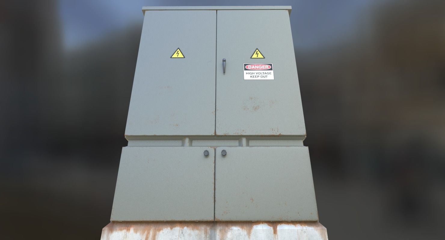 Electrical Control Box Low-poly 3D model_8