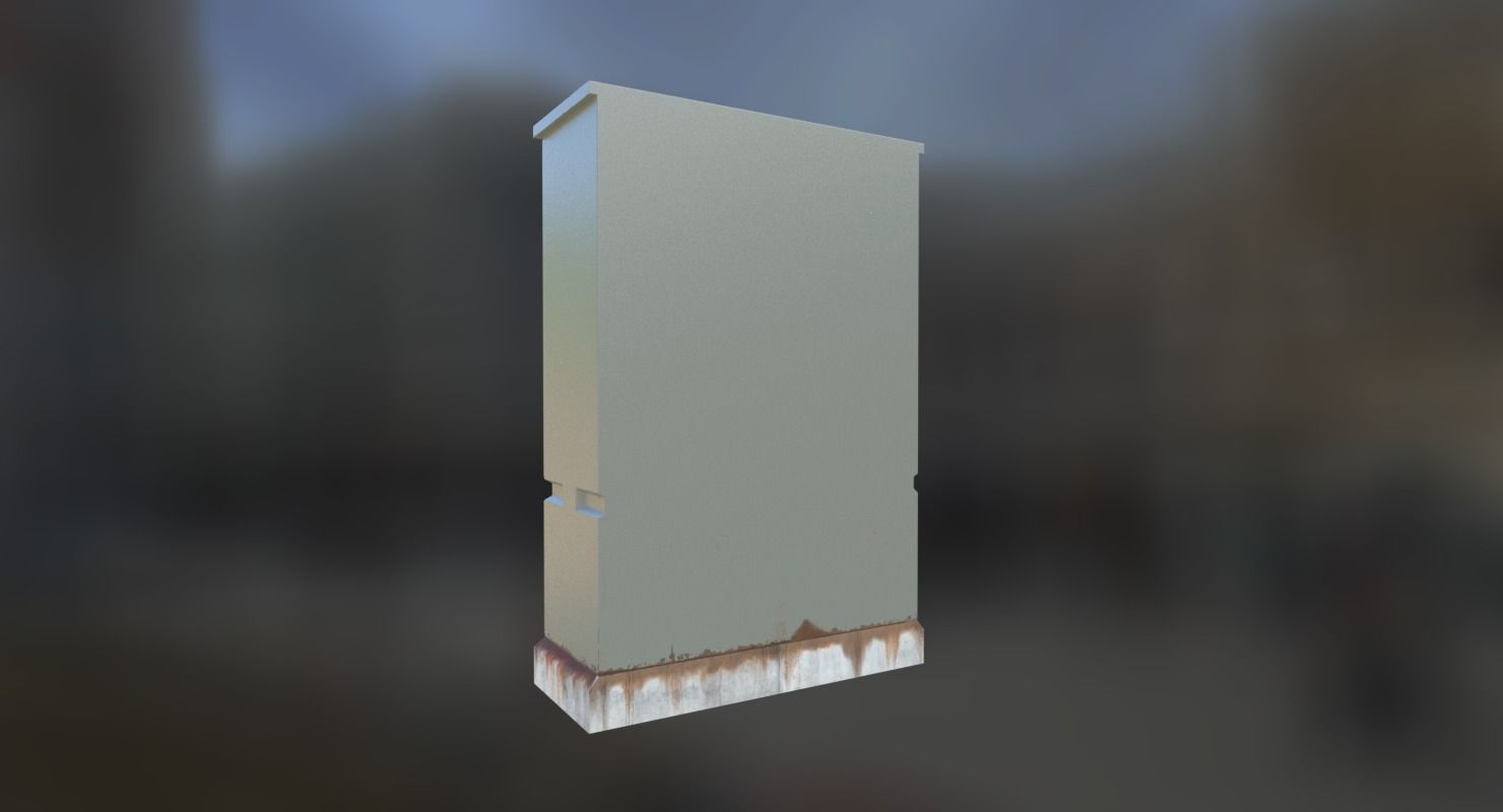 Electrical Control Box Low-poly 3D model_4