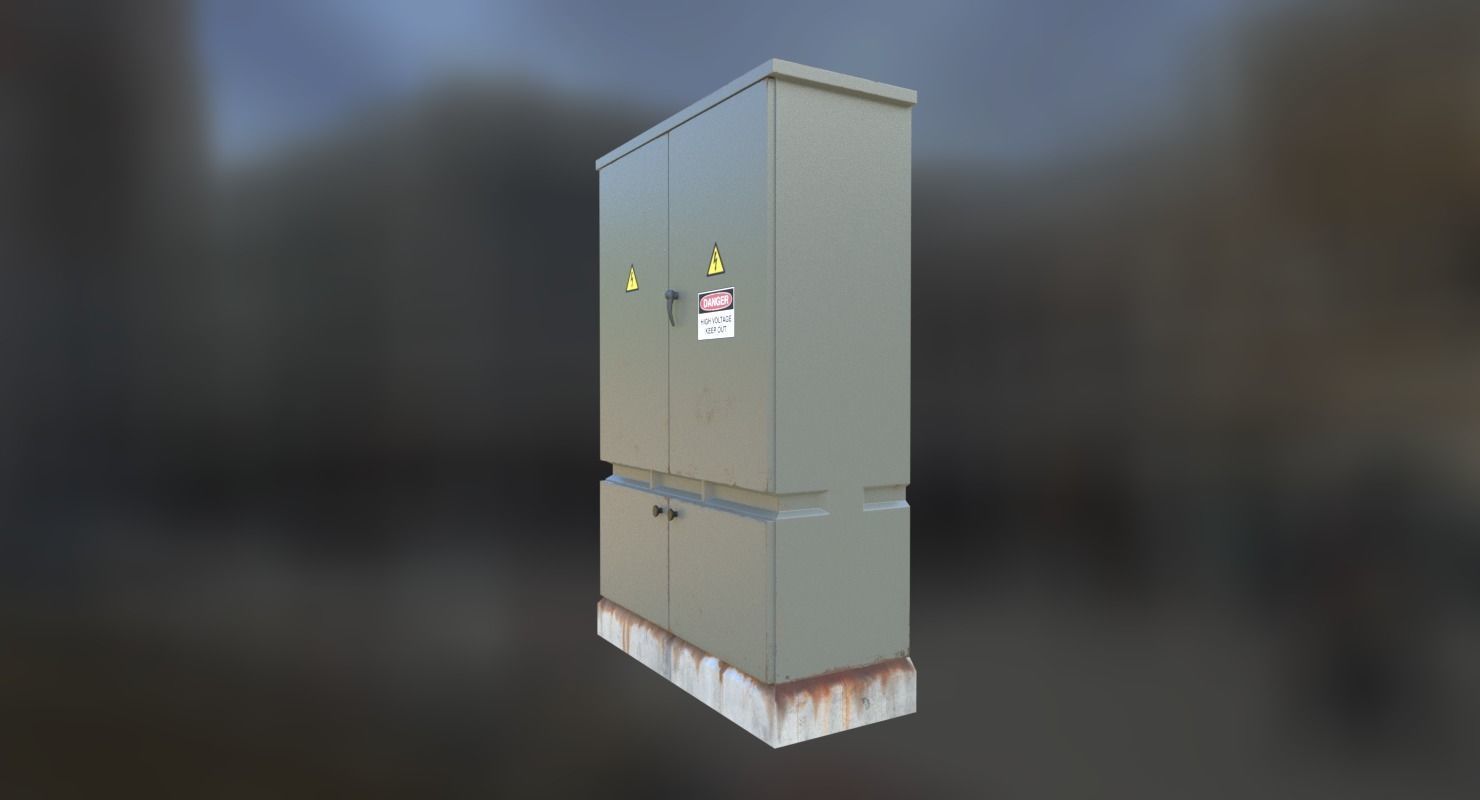 Electrical Control Box Low-poly 3D model_3