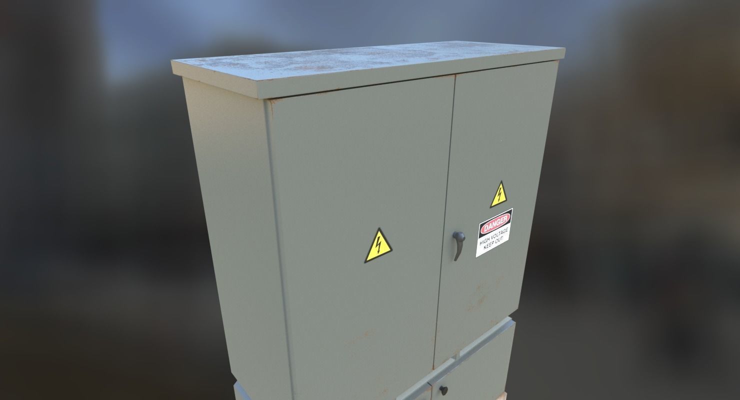 Electrical Control Box Low-poly 3D model_7