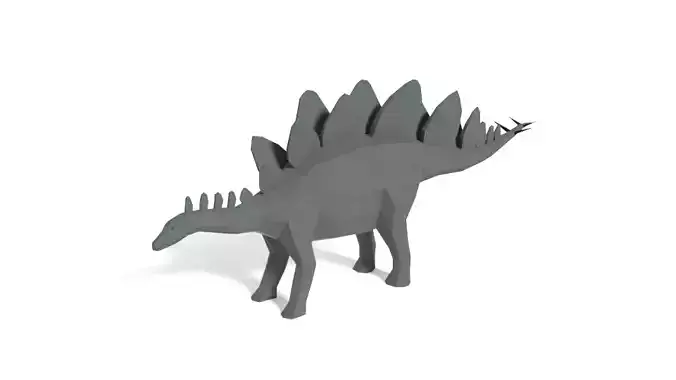 Low Poly Cartoon Stegosaurus Dinosaur Low-poly 3D model