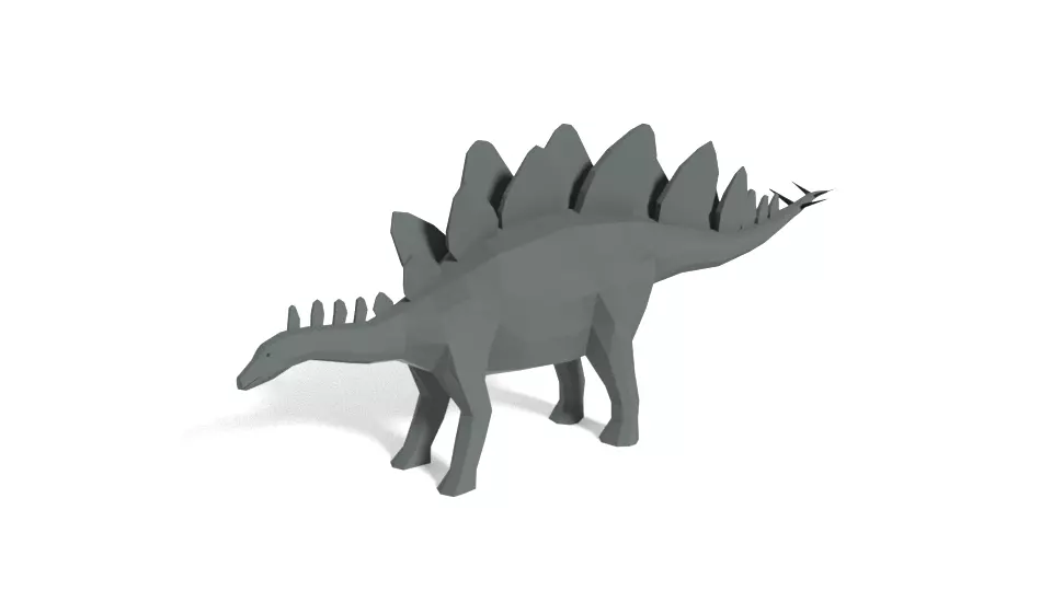 Low Poly Cartoon Stegosaurus Dinosaur Low-poly 3D model_0