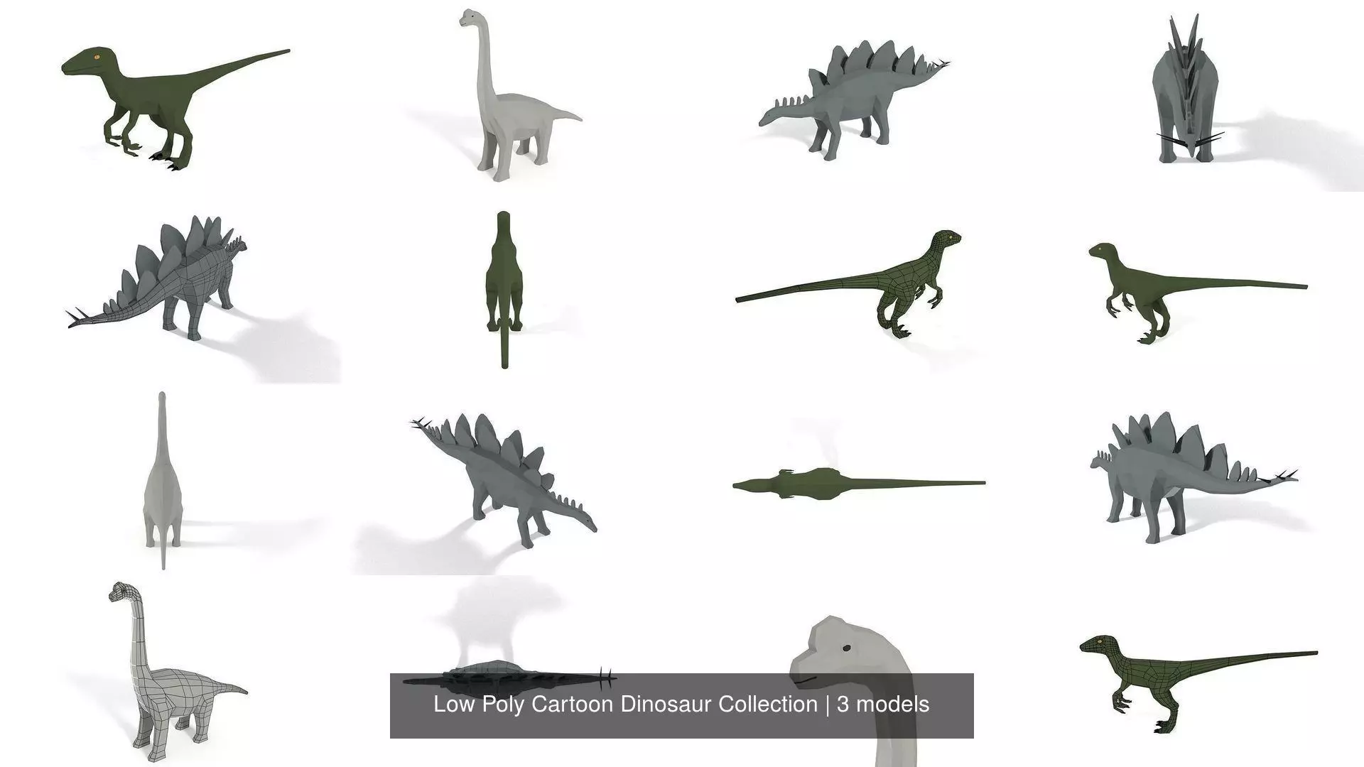 Low Poly Cartoon Dinosaur Collection _1