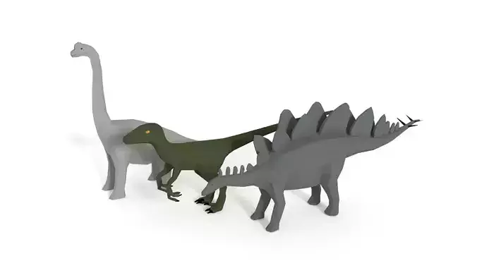Low Poly Cartoon Dinosaur Collection 