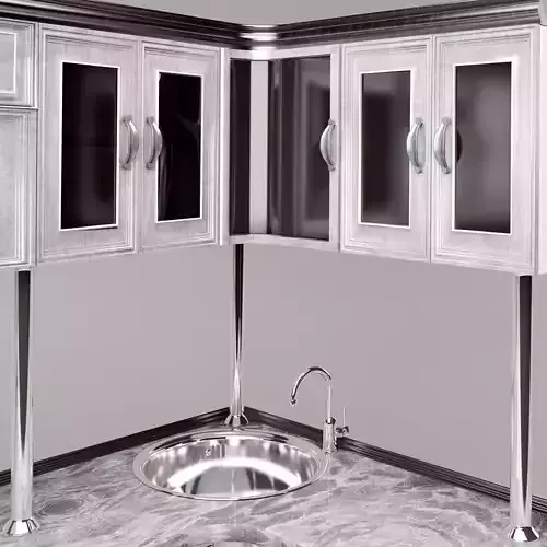 Provans kitchen with stainless steel cabinets and sink