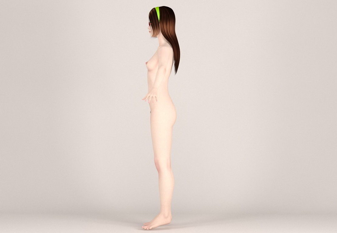  T pose nonrigged model of Natsumi in Christmas costume V02 3D model_14