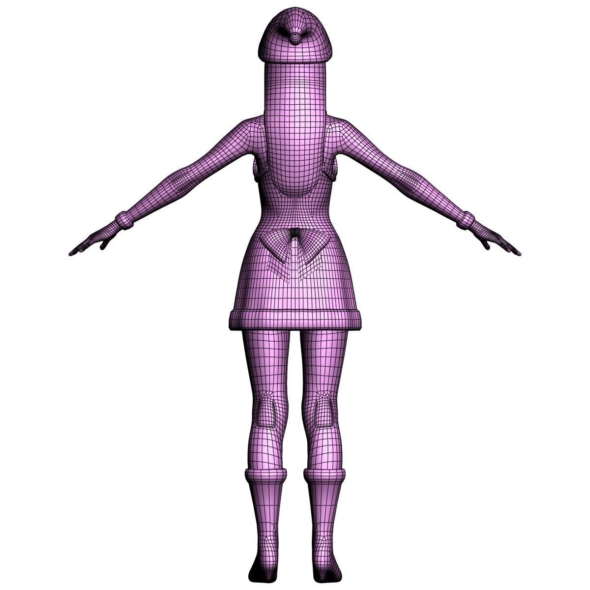  T pose nonrigged model of Natsumi in Christmas costume V02 3D model_21