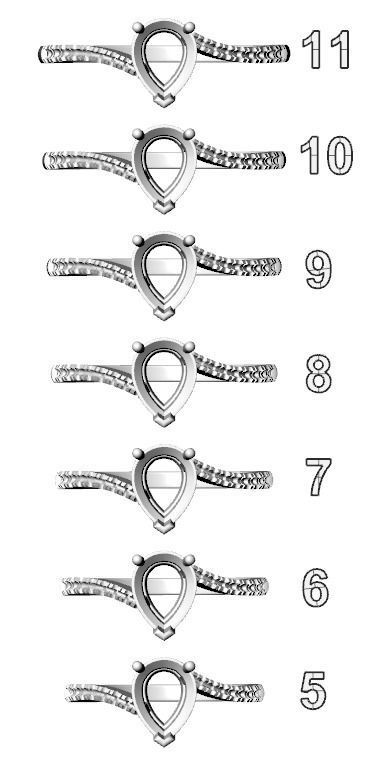 Stylish pear and diamonds engagement ring 472 3D print model_10