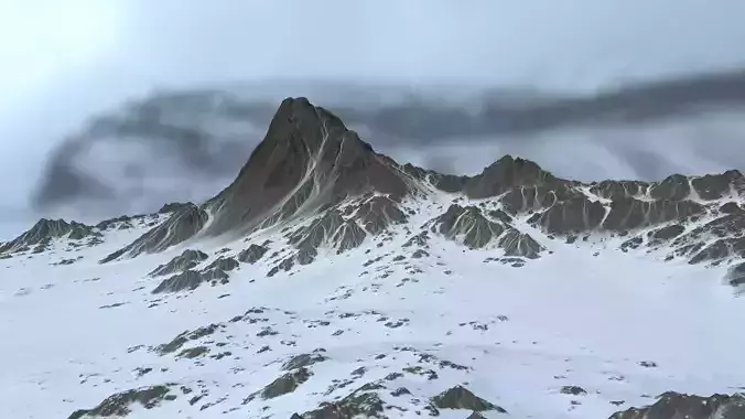 snow mountain Low-poly 3D model