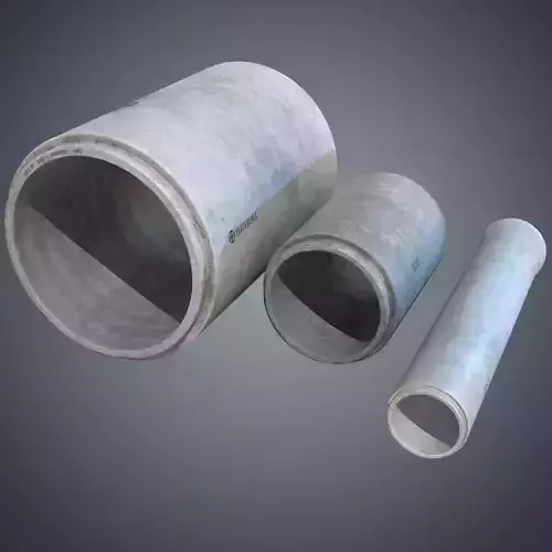 Concrete industrial pipes Low-poly 3D model