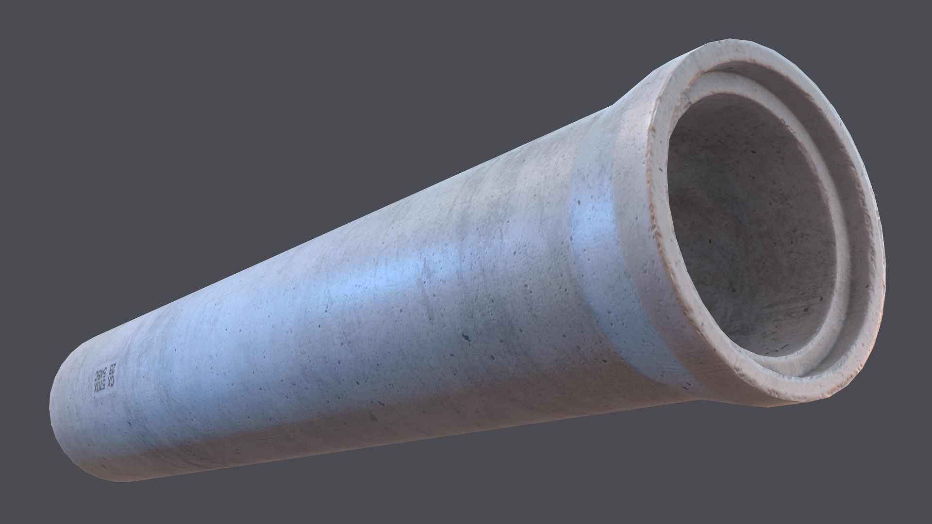 Concrete industrial pipes Low-poly 3D model_7