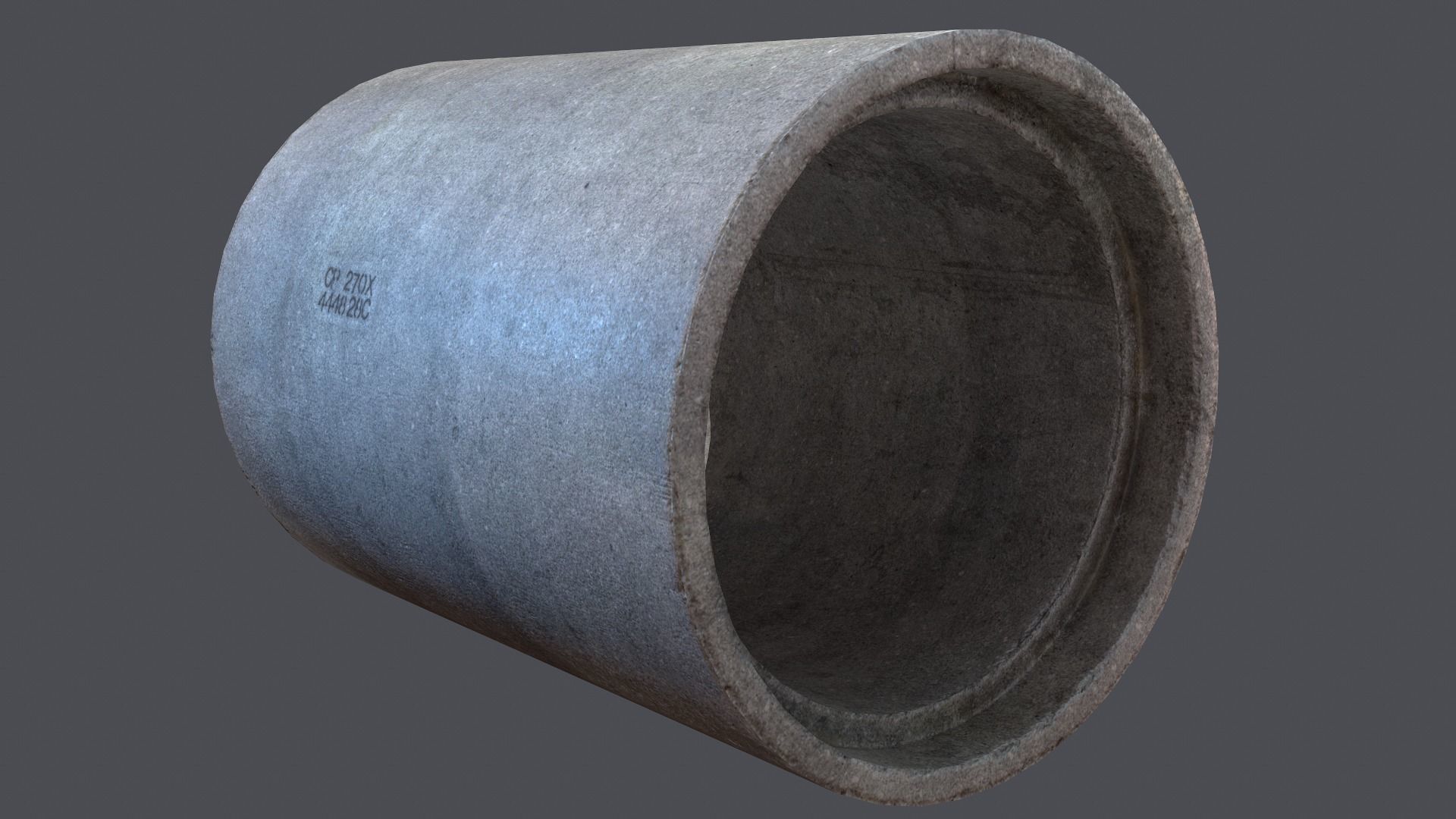 Concrete industrial pipes Low-poly 3D model_4