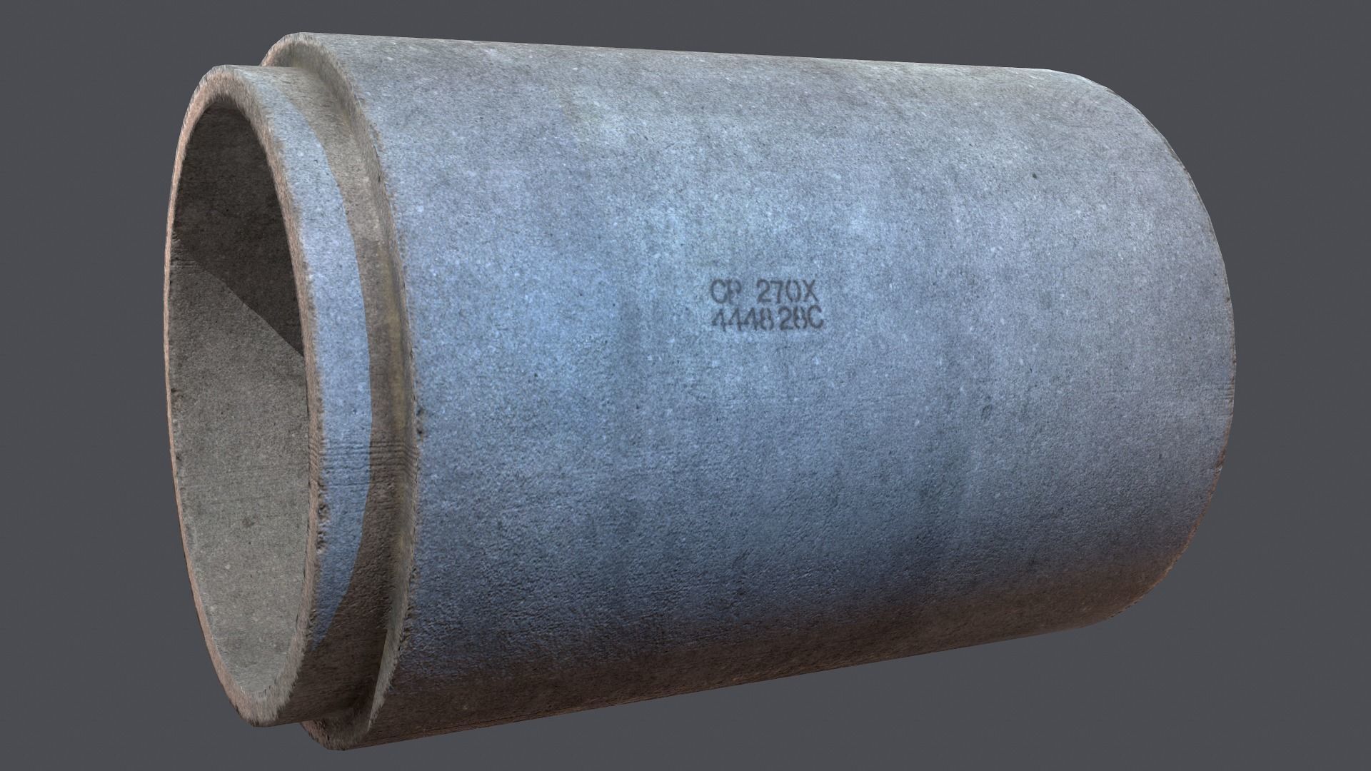 Concrete industrial pipes Low-poly 3D model_3