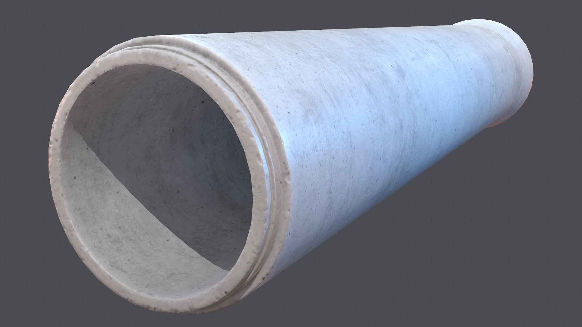 Concrete industrial pipes Low-poly 3D model_6