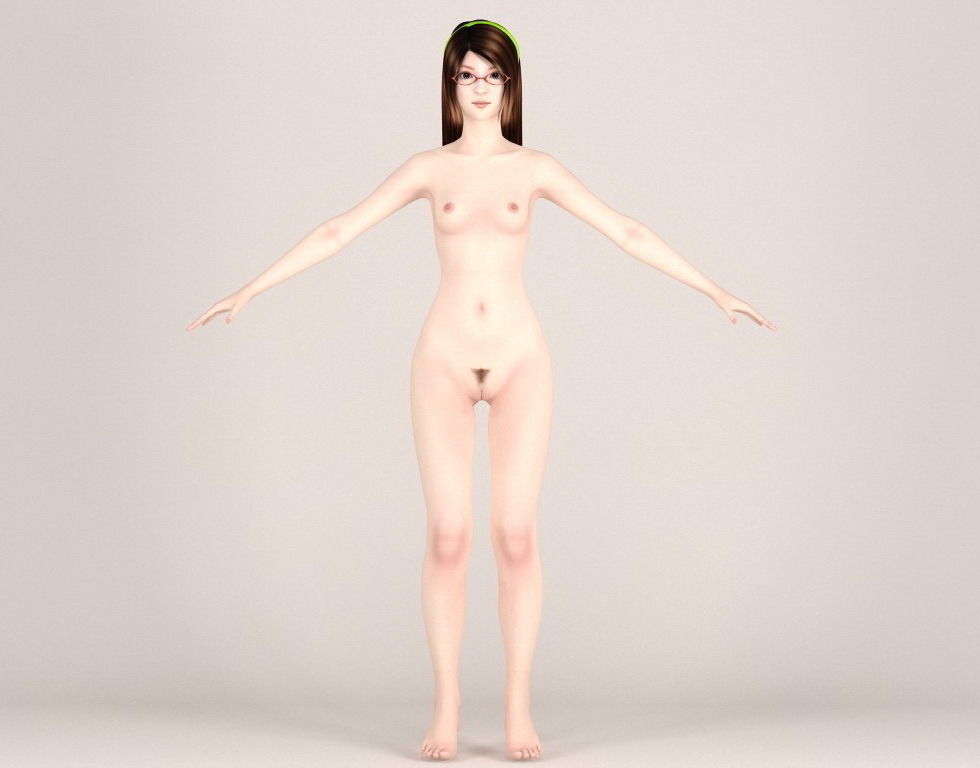 T pose rigged model of Natsumi in Christmas costume V02 3D model_8