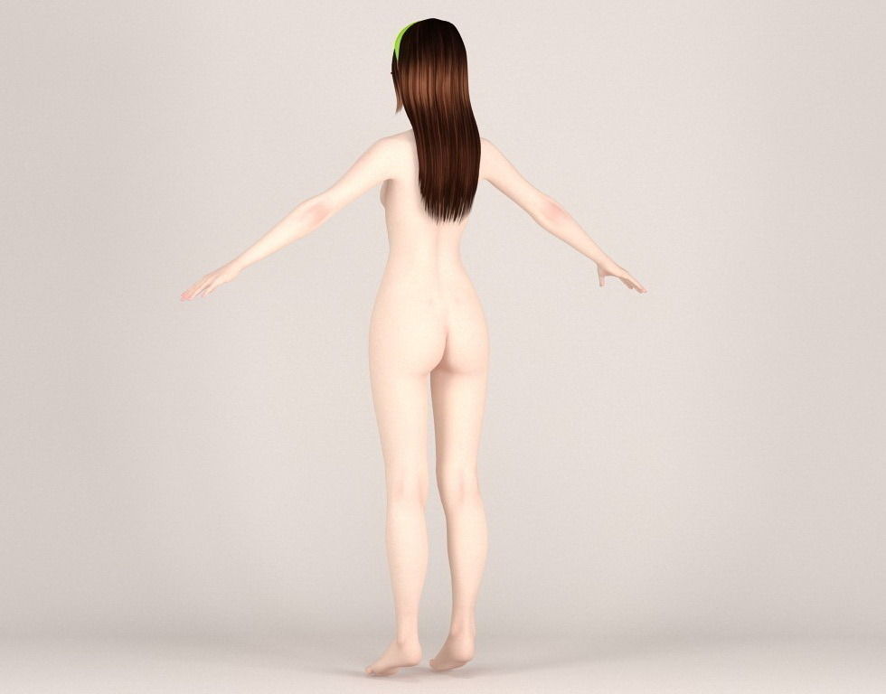 T pose rigged model of Natsumi in Christmas costume V02 3D model_20